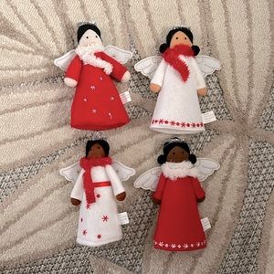 Fabric Angel Christmas Tree Ornament Set | 4 pc